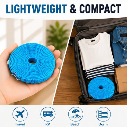 3 Roll Portable Clothesline – 196.85 Inch Adjustable Laundry Line, Windproof & Non-Slip⛺ - image 10