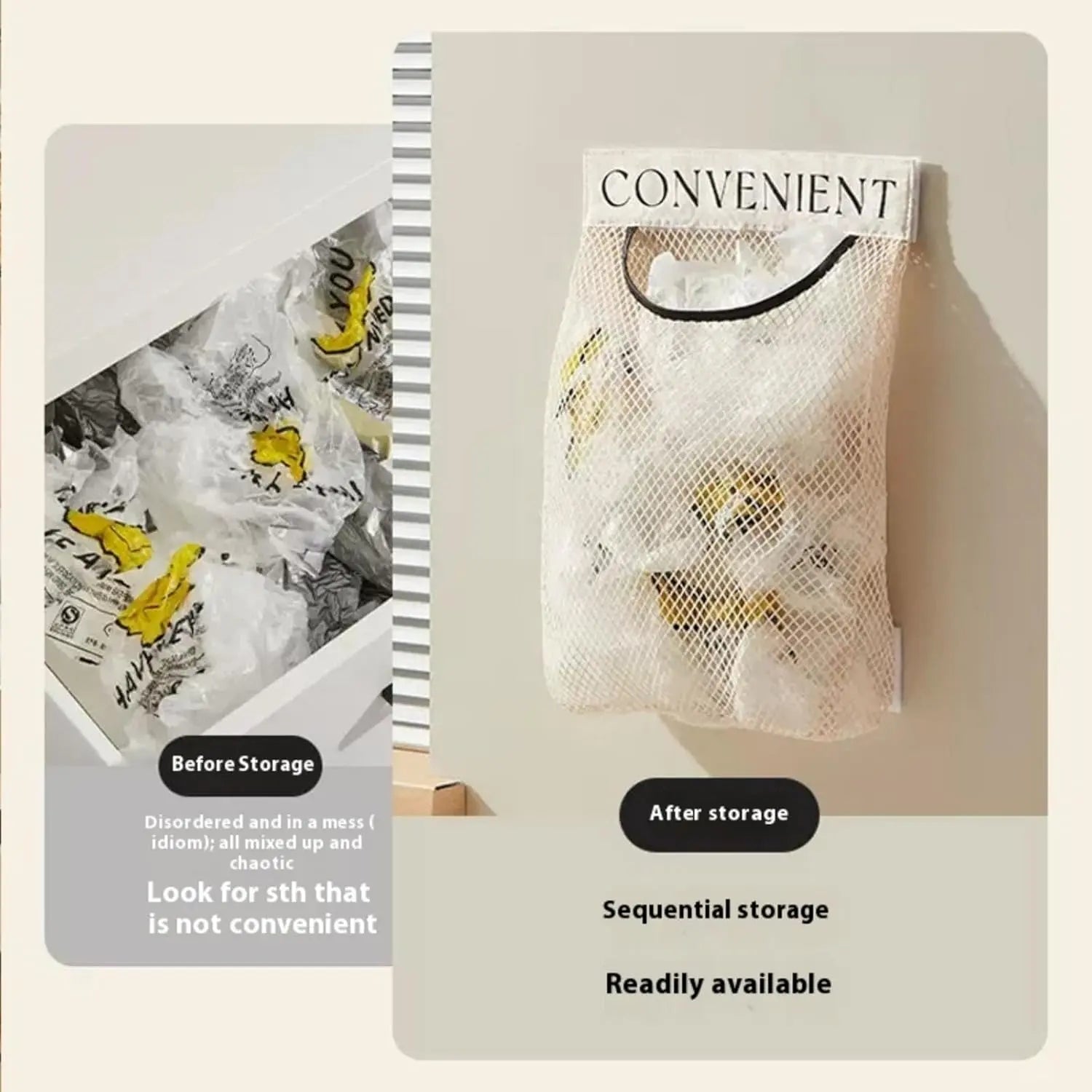 5PCS Grocery Garbage Bag Holder Trash Bag Dispenser Sticky Wall Mounted Mesh🛒 - image 11