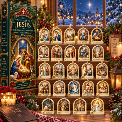Story of Jesus 2026 – 24 Days of Faith & Wonder Advent Calendar with 24 Unique Biblical Scene Miniatures, Christian Christmas Collectible Gift