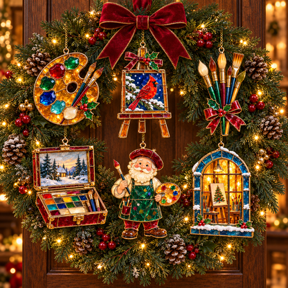 🎨 2026 Christmas Artist Ornaments – Set of 6 Creative Holiday Keepsakes