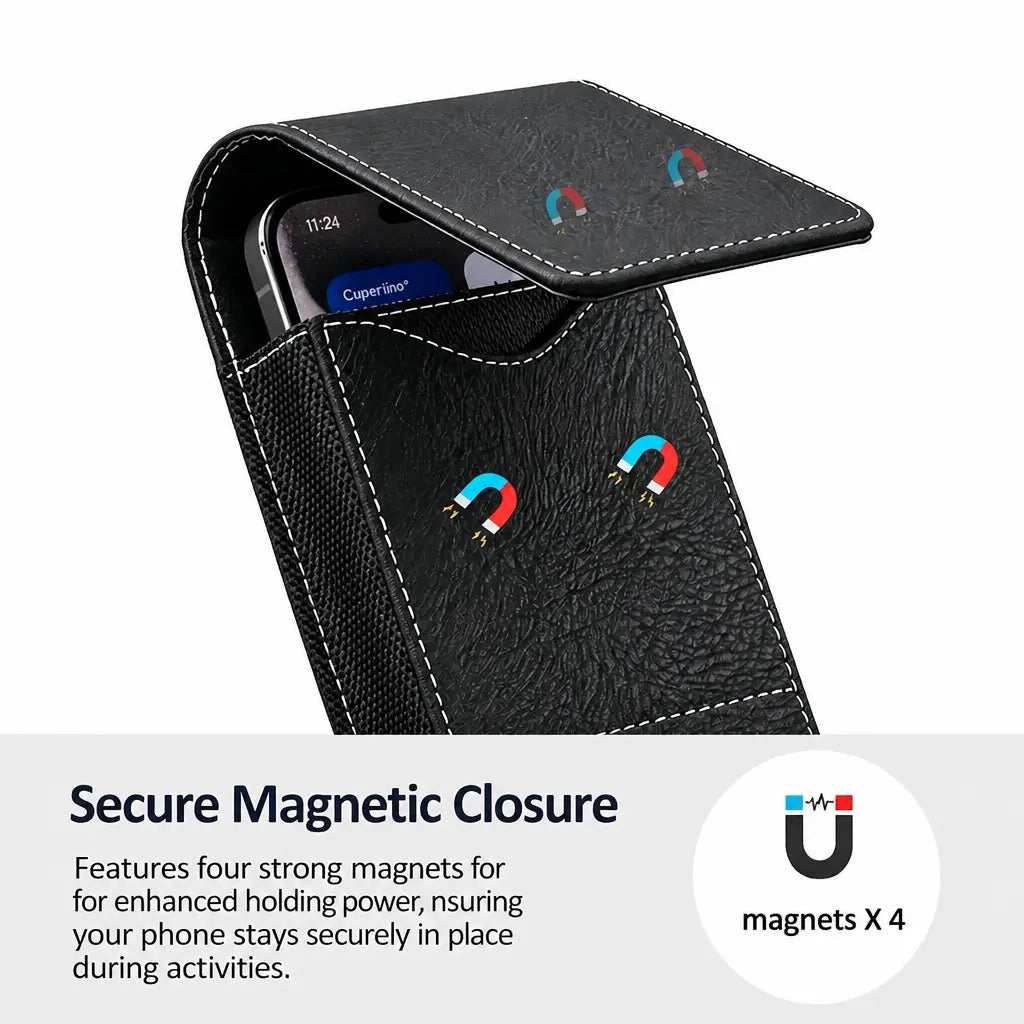 Men's Waist Phone Pouch with Card Slot, Magnetic Lock & Metal Belt Clip📱 - image 14
