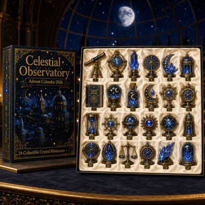 Celestial Observatory Advent Calendar 2026 – 24-Day Crystal Astronomy Miniature Collection | Moon, Stars & Cosmic Treasures