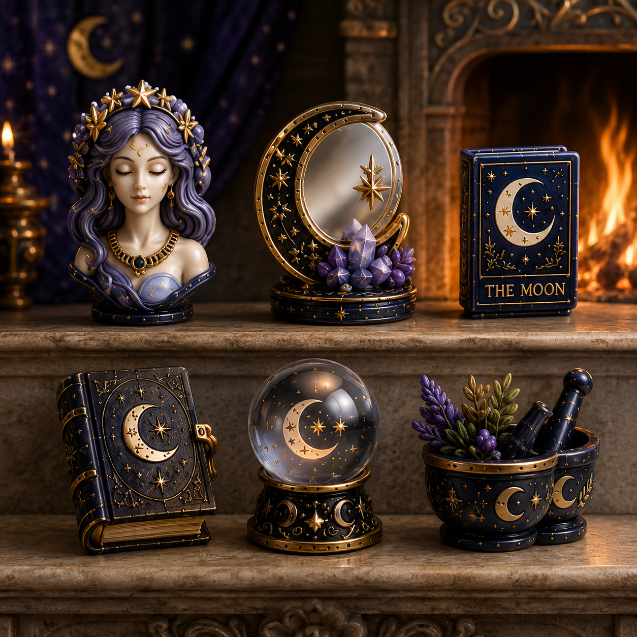 Witching Moon Advent Calendar 2026 – 24 Days of Celestial Miniatures, Mystical Moon Collectibles & Magical Gifts for Witchy Decor Lovers, Acrylic Charms Blind Box
