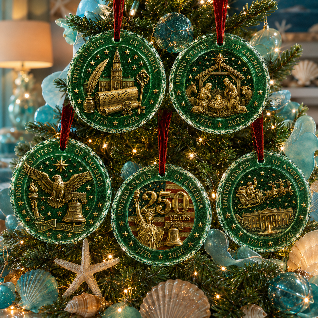 Celebrate 250 Years of America 🇺🇸 | 2026 250th Anniversary Christmas Ornament – A Meaningful Patriotic Keepsake & Holiday Gift