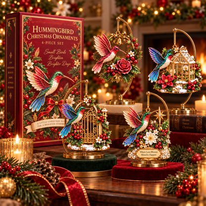 Hummingbird Christmas Ornament  –  Festive Bird Keepsake Collection, Elegant Holiday Gift for Mom, Grandma & Hummingbird Lovers