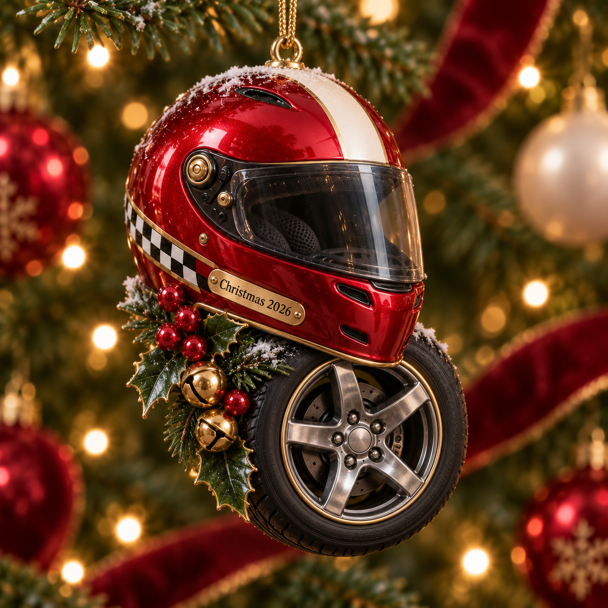2026 Racing Helmet & Tire Christmas Ornaments – 9 Unique Designs for Motorsport Fans