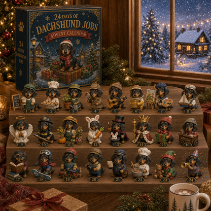 24 Days of Dachshund Jobs Advent Calendar 2026 – 24 Unique Collectible Dachshund Miniatures, Christmas Countdown Gift for Dog Lovers