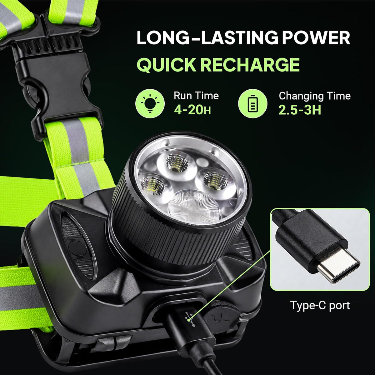 🏃Running Lights for Runners, 550Lm, Y-Shaped Buckle Running Light Vest - image 9