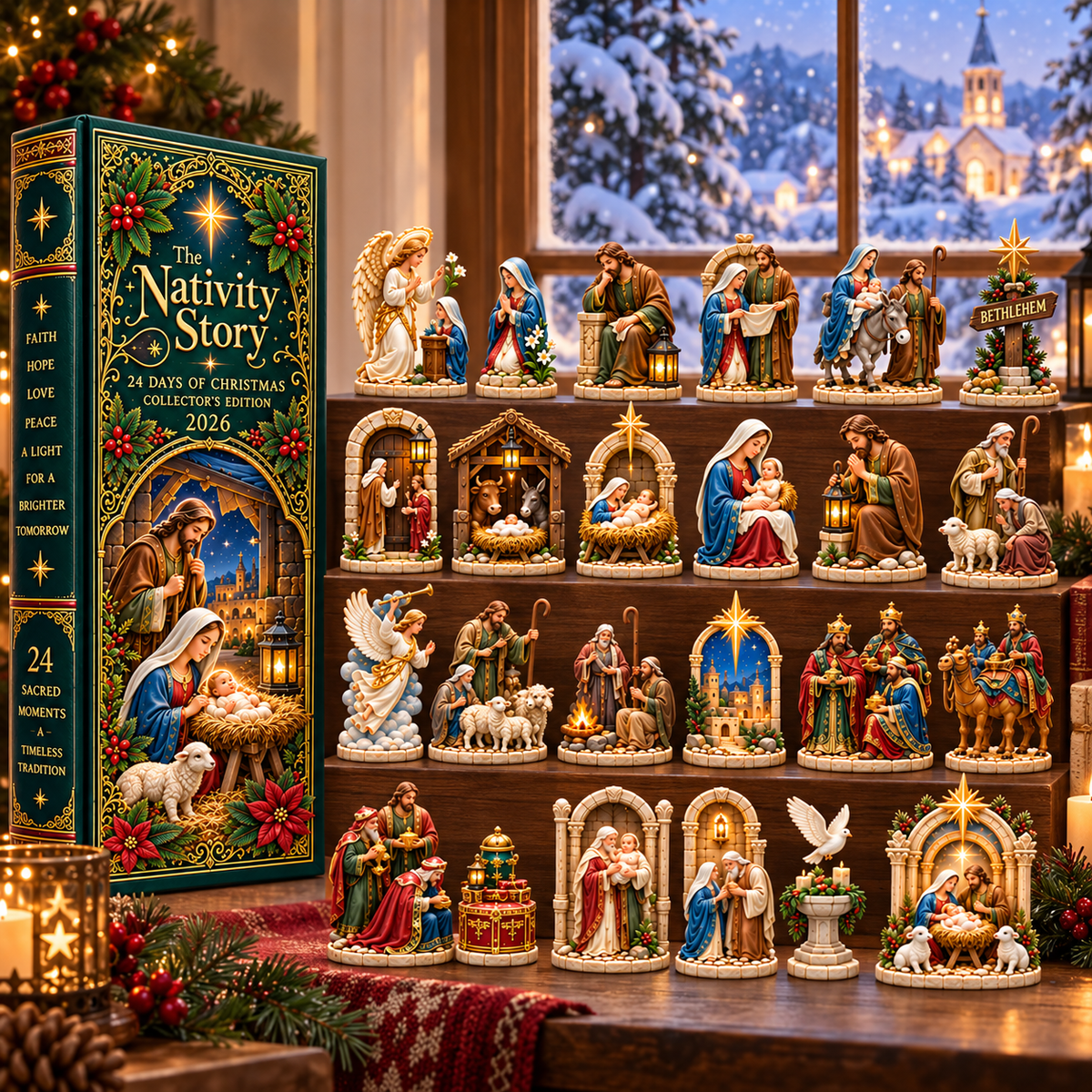 Nativity Story 2026 – 24 Days of Christmas Collector’s Edition with 24 Unique Nativity Miniatures, Christian Christmas Countdown Gift