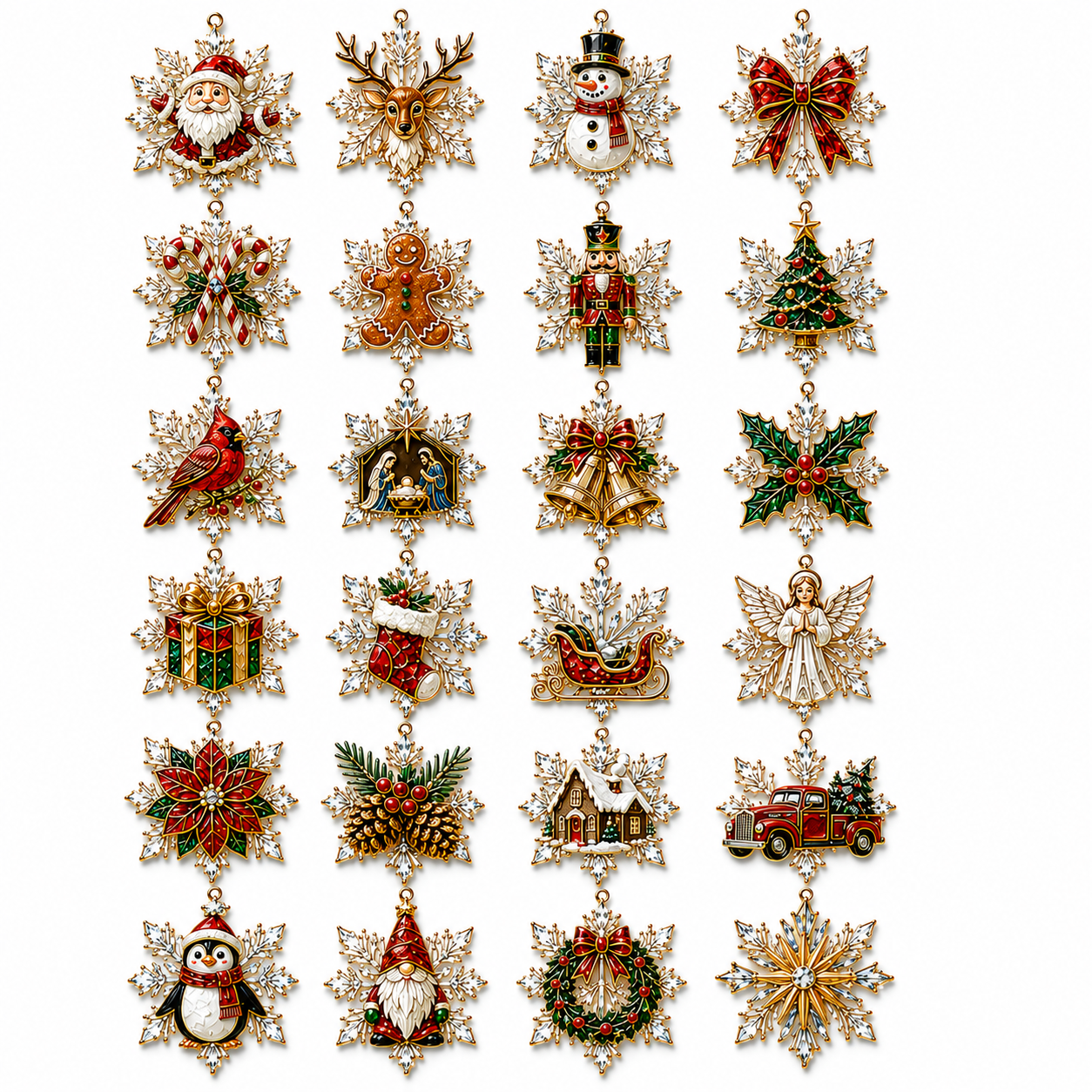 ✨24-Day Christmas Countdown Advent Calendar –Christmas Snowflake Ornament