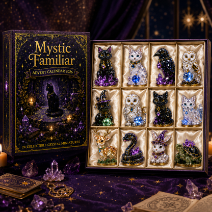 Mystic Familiar 24-Day Countdown Calendar 2026 – 24 Collectible Crystal Animal & Magical Creature Miniatures