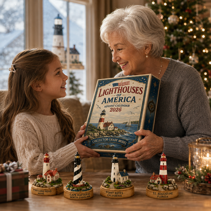 Lighthouses of America Advent Calendar 2026 – 24-Day Coastal Heritage Countdown, Collector-Grade Lighthouse Miniatures, Acrylic Charms Blind Box