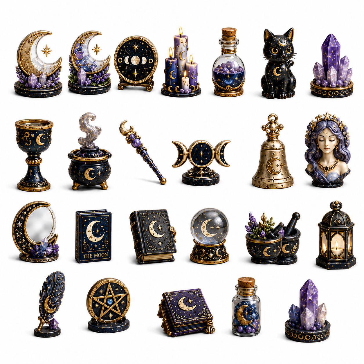 Witching Moon Advent Calendar 2026 – 24 Days of Celestial Miniatures, Mystical Moon Collectibles & Magical Gifts for Witchy Decor Lovers, Acrylic Charms Blind Box
