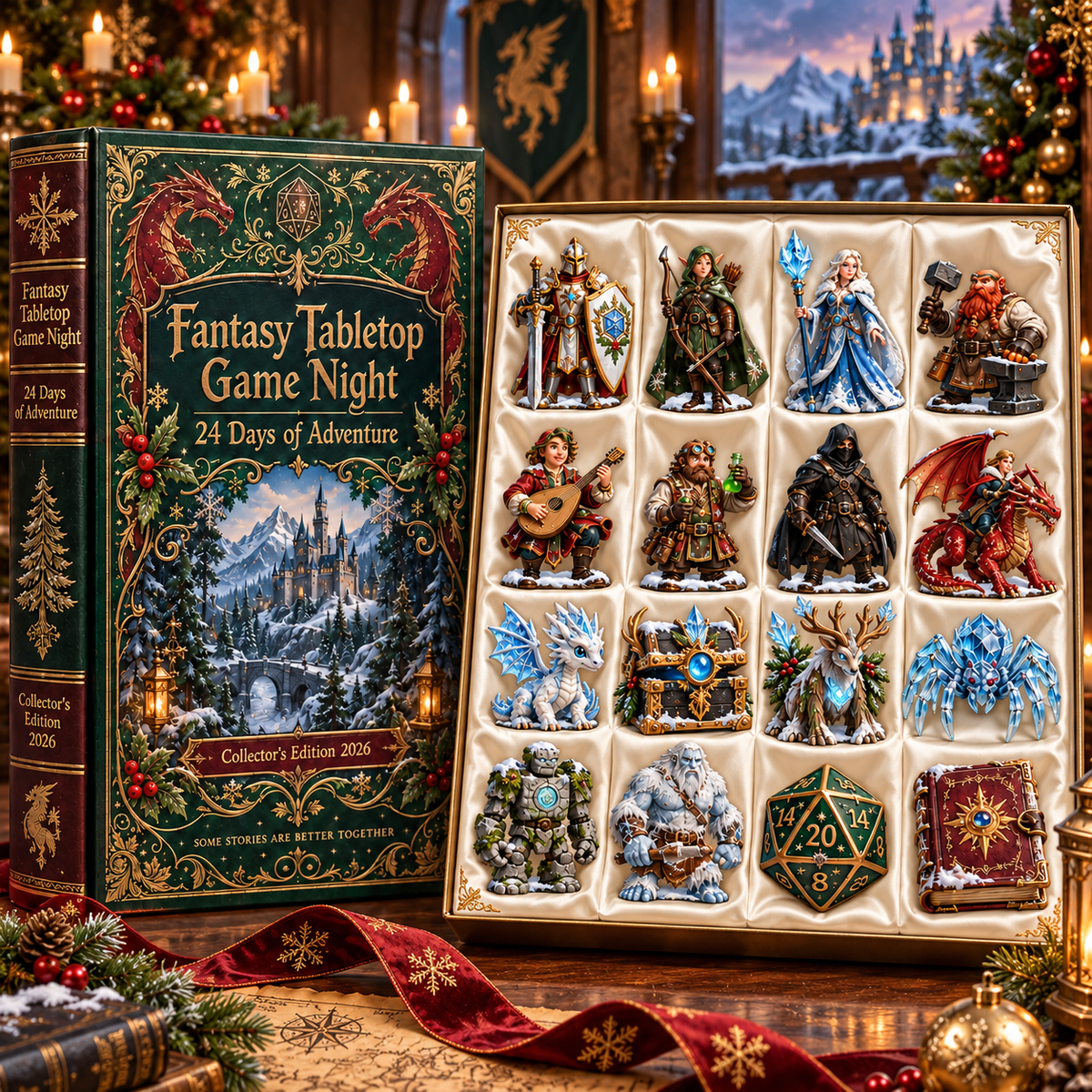 Fantasy Tabletop Game Night 2026 – 24 Days of Adventure Countdown Calendar with 24 Unique Fantasy Miniatures, Dragons, Heroes & RPG Collectibles for Tabletop Gamers