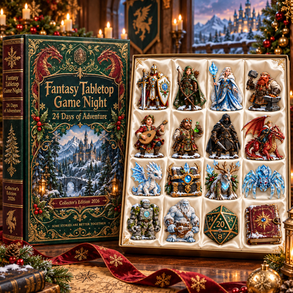 Fantasy Tabletop Game Night 2026 – 24 Days of Adventure Countdown Calendar with 24 Unique Fantasy Miniatures, Dragons, Heroes & RPG Collectibles for Tabletop Gamers