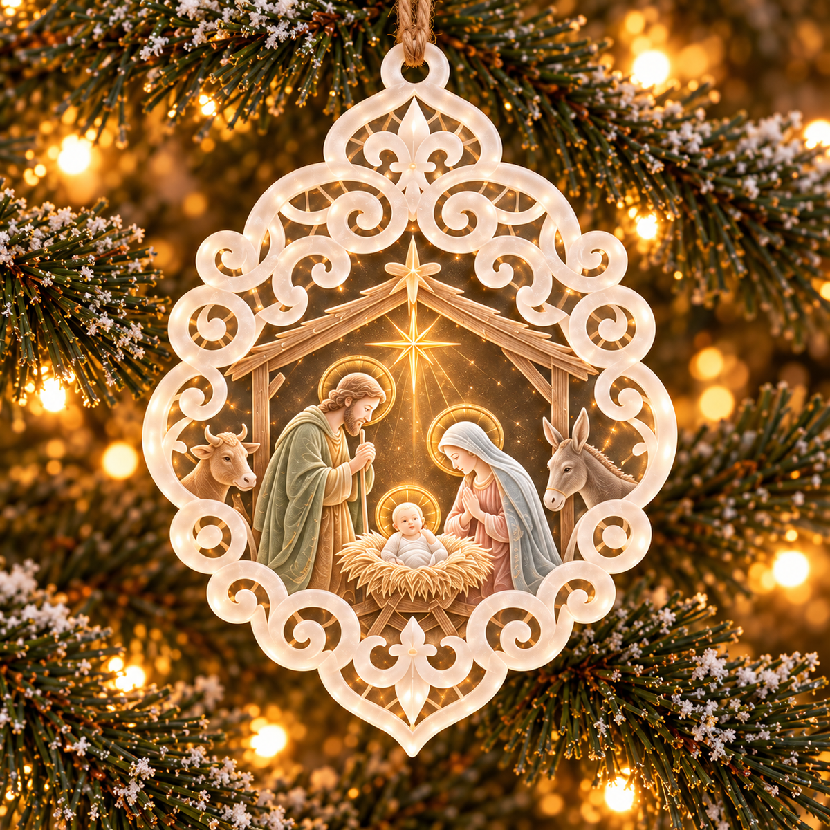 6-Piece Nativity Christmas Ornament Collection – Elegant  Holy Family, Guardian Angels, Three Wise Men & Bethlehem Scene Ornaments | Religious Christmas Tree Decorations & Christian Keepsake Gifts