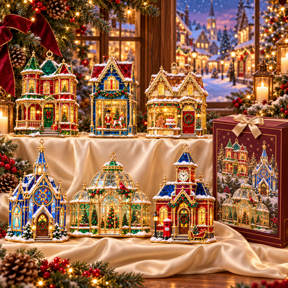 🏘️ 2026 Christmas Village House Ornaments – Set of 6 Vintage Holiday Keepsakes