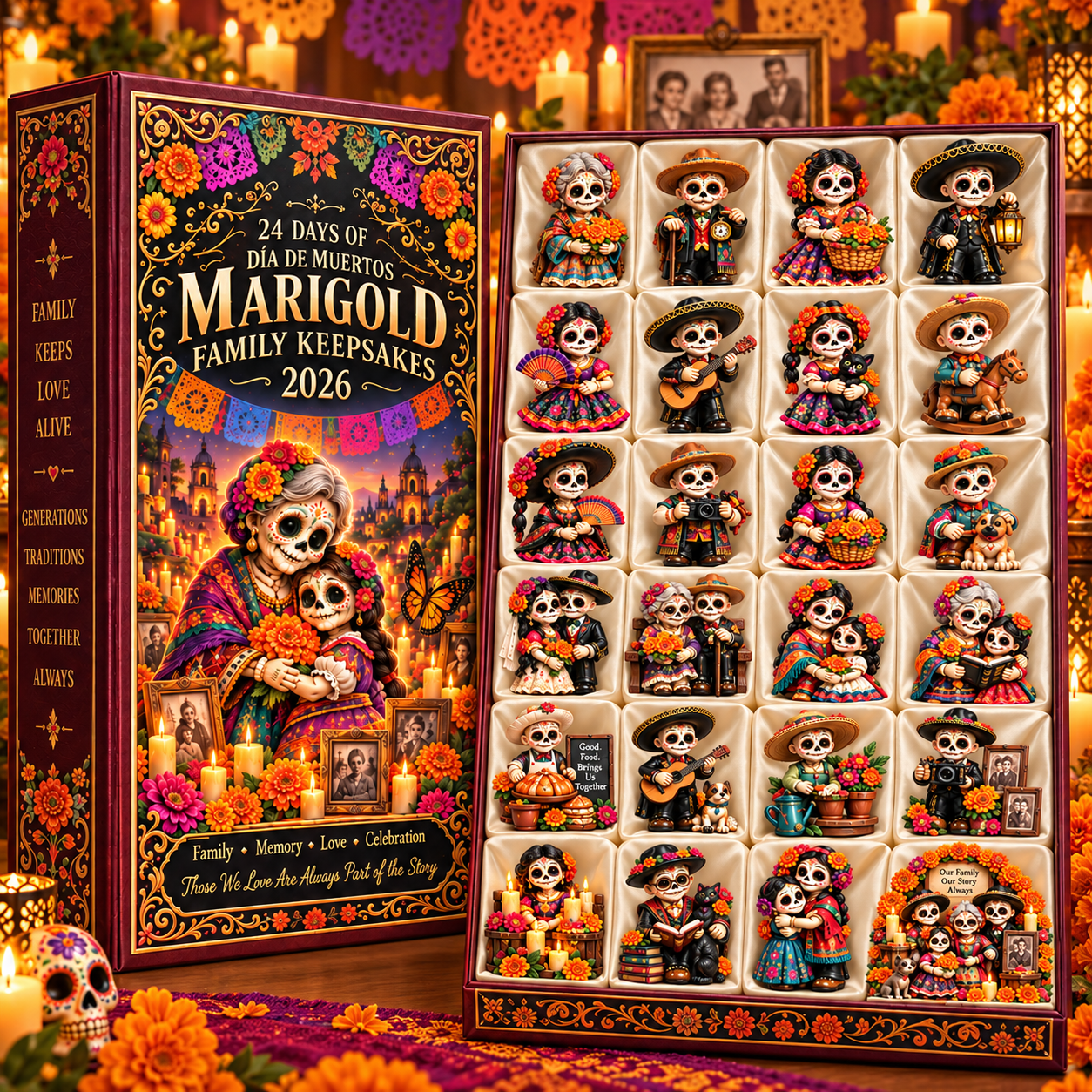 24 Days of Family, Memory & Love — Día de Muertos Marigold Family Keepsakes Advent Calendar 2026