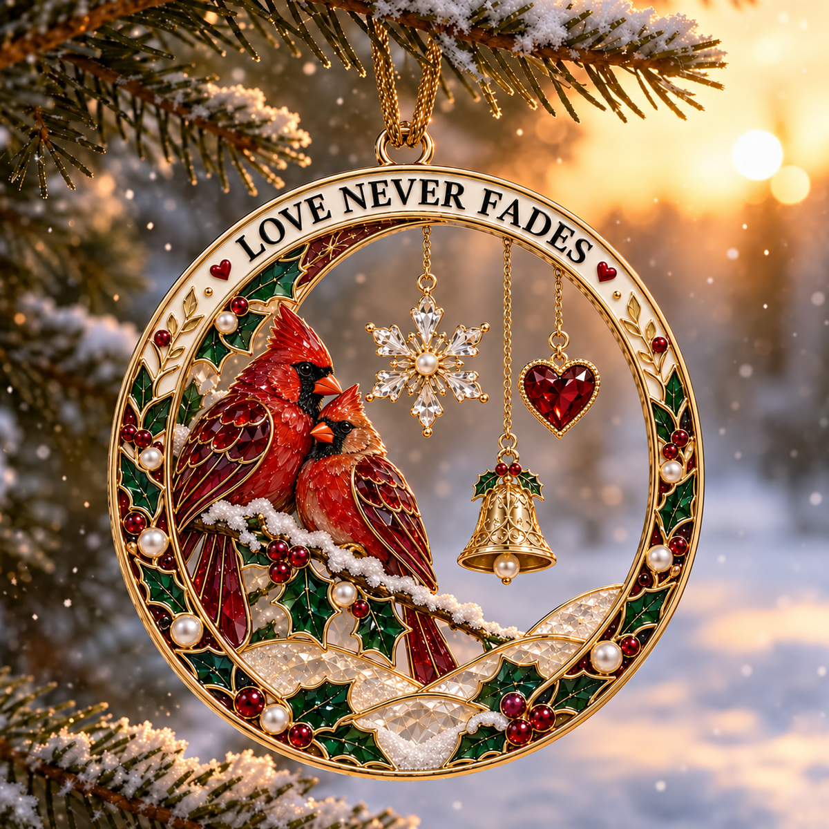 2026 Christmas Blessings Hanging Ornaments – 9 Festive Designs with Holiday Scenes, Stars & Snowflakes