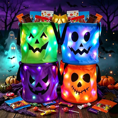 LED Halloween Pumpkin Light Candy Buckets - image 1