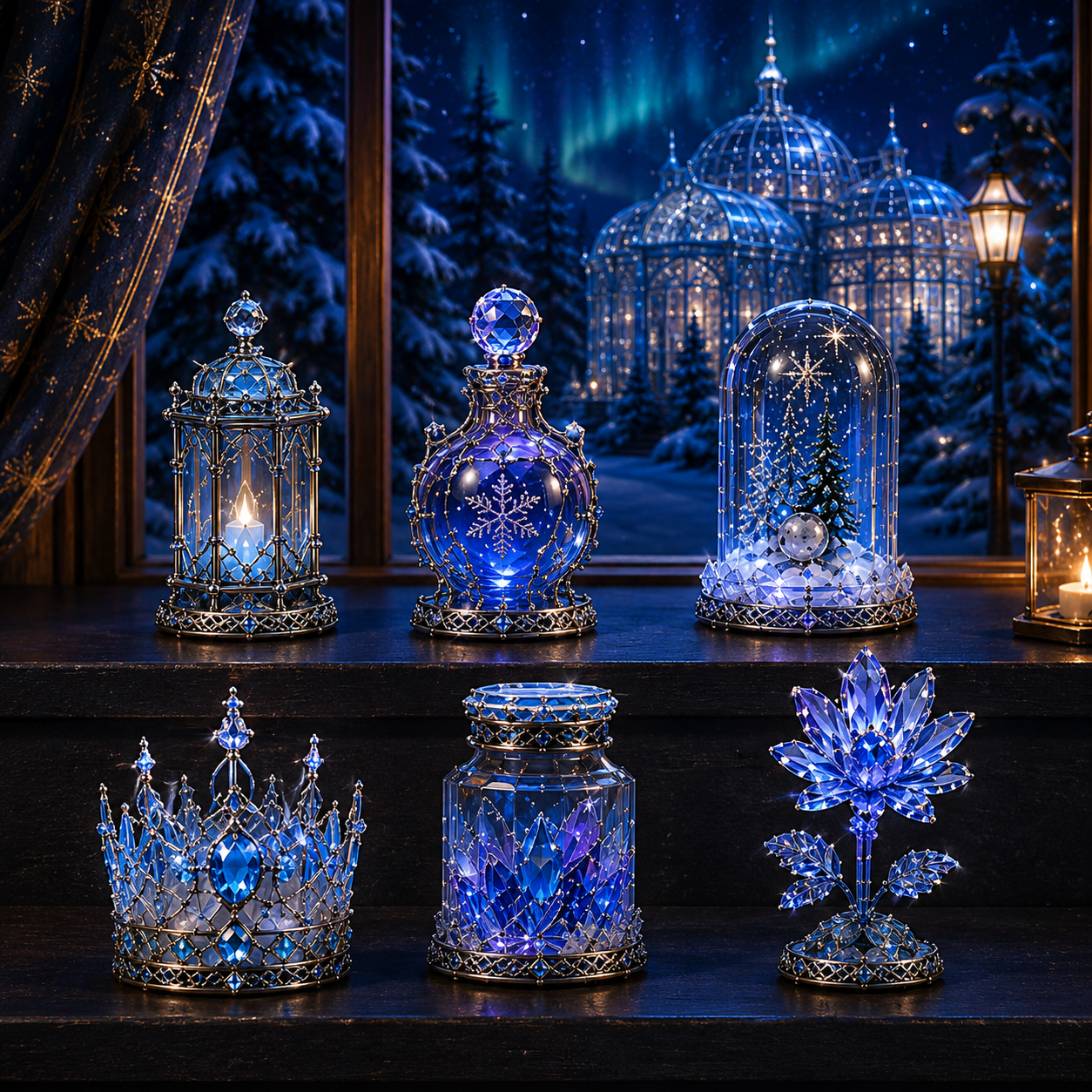 Moonlit Crystal Conservatory 2026 – 24-Day Crystal Miniature Countdown Calendar | Enchanted Winter Collectible Gift Set