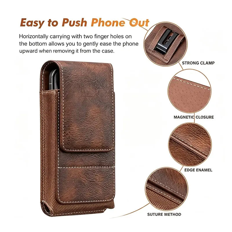 Men's Waist Phone Pouch with Card Slot, Magnetic Lock & Metal Belt Clip📱 - image 10