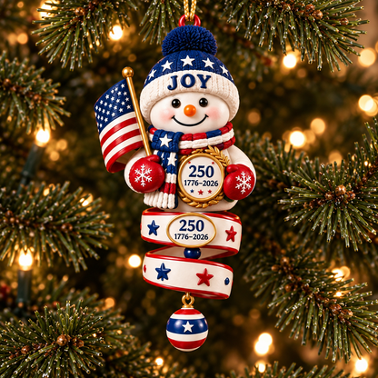 2026 Patriotic Snowman Christmas Ornaments –  250th Anniversary Keepsake Collection, 1776–2026