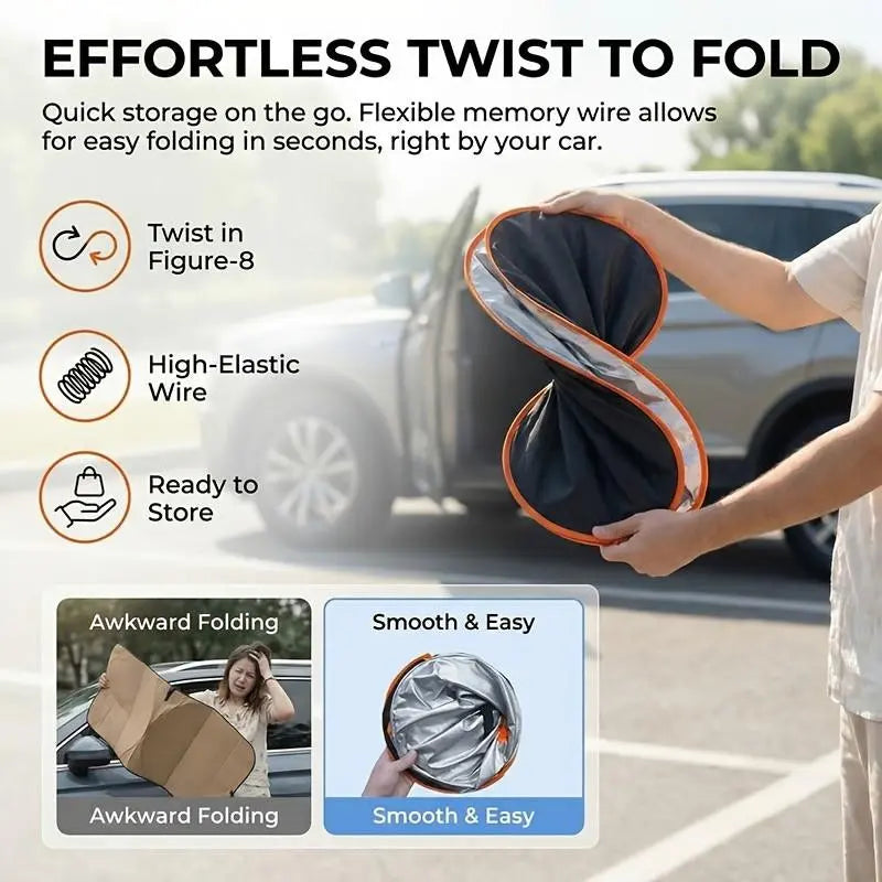 2026 New Portable Heat-Insulating Vehicle Sunshade, Upgraded Thickened Front Window Sun Shade☀️ - image 4