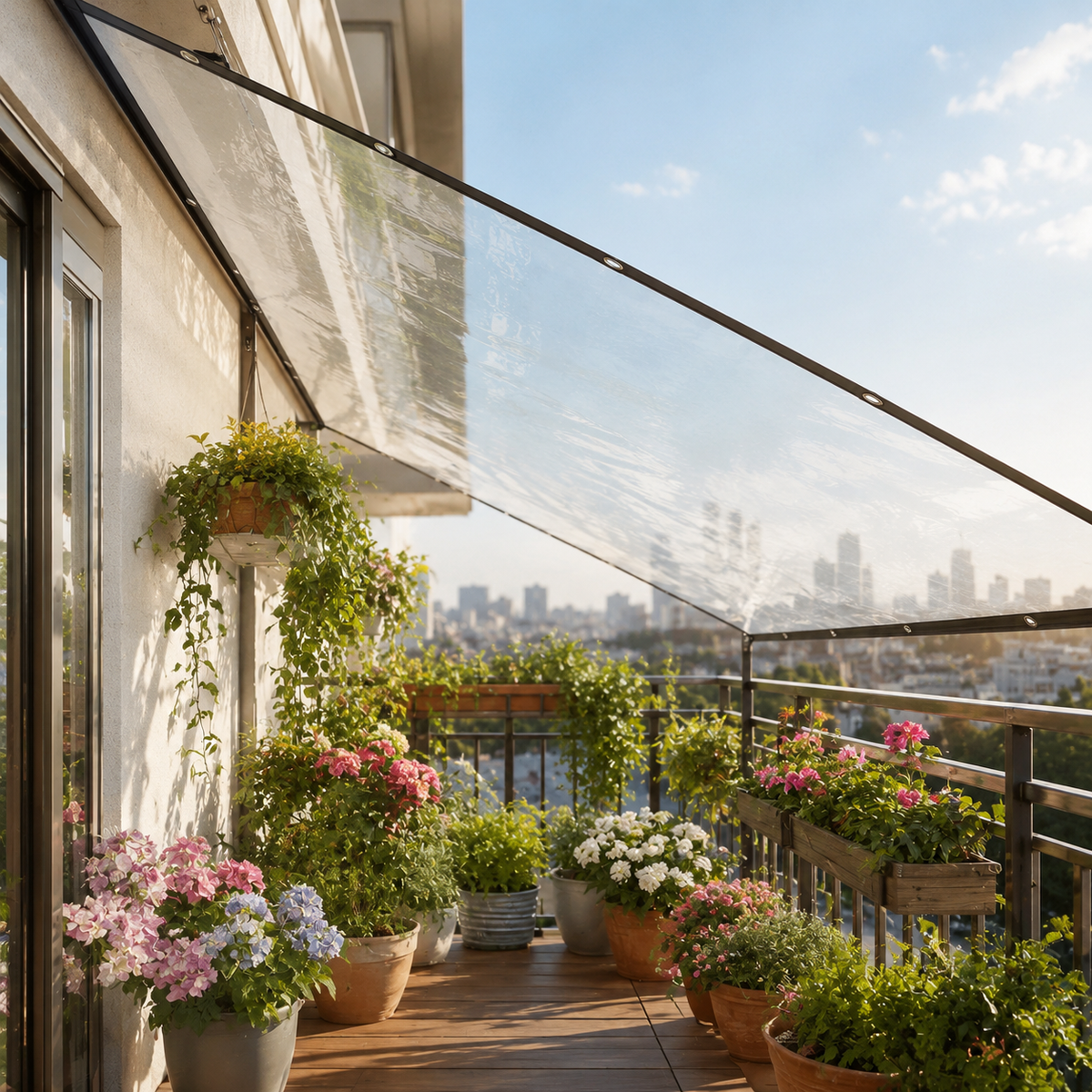 Clear Waterproof PE Tarp, Transparent Outdoor Cover with Metal Grommets🛡️