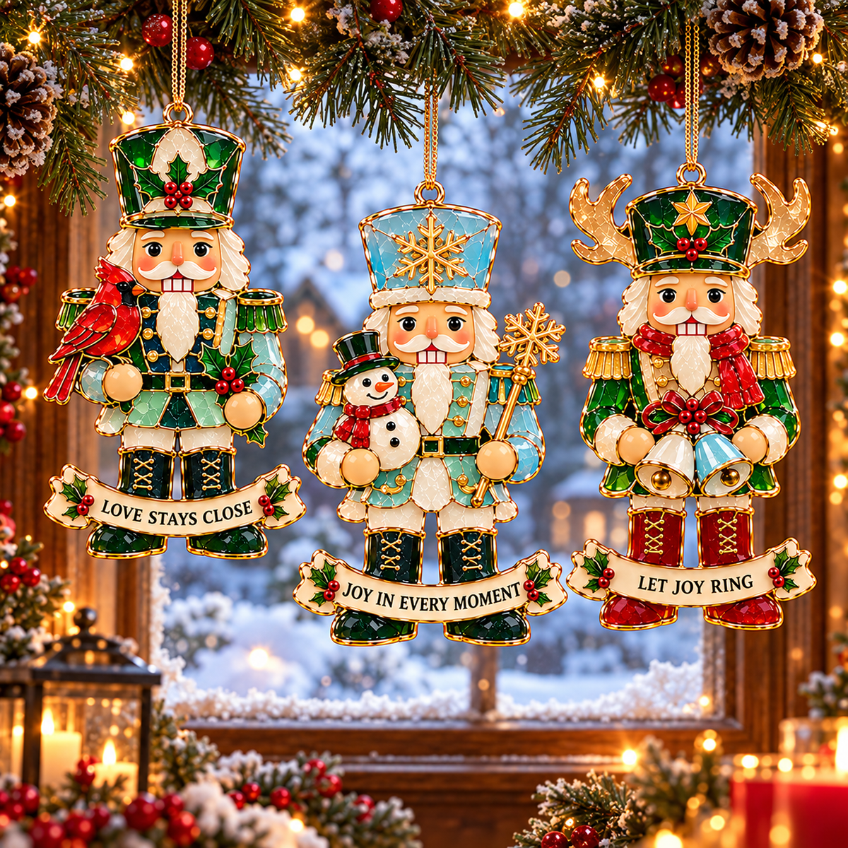 2026 Nutcracker Christmas Ornament Collection – 6 Festive Designs with Golden Details & Heartfelt Wishes