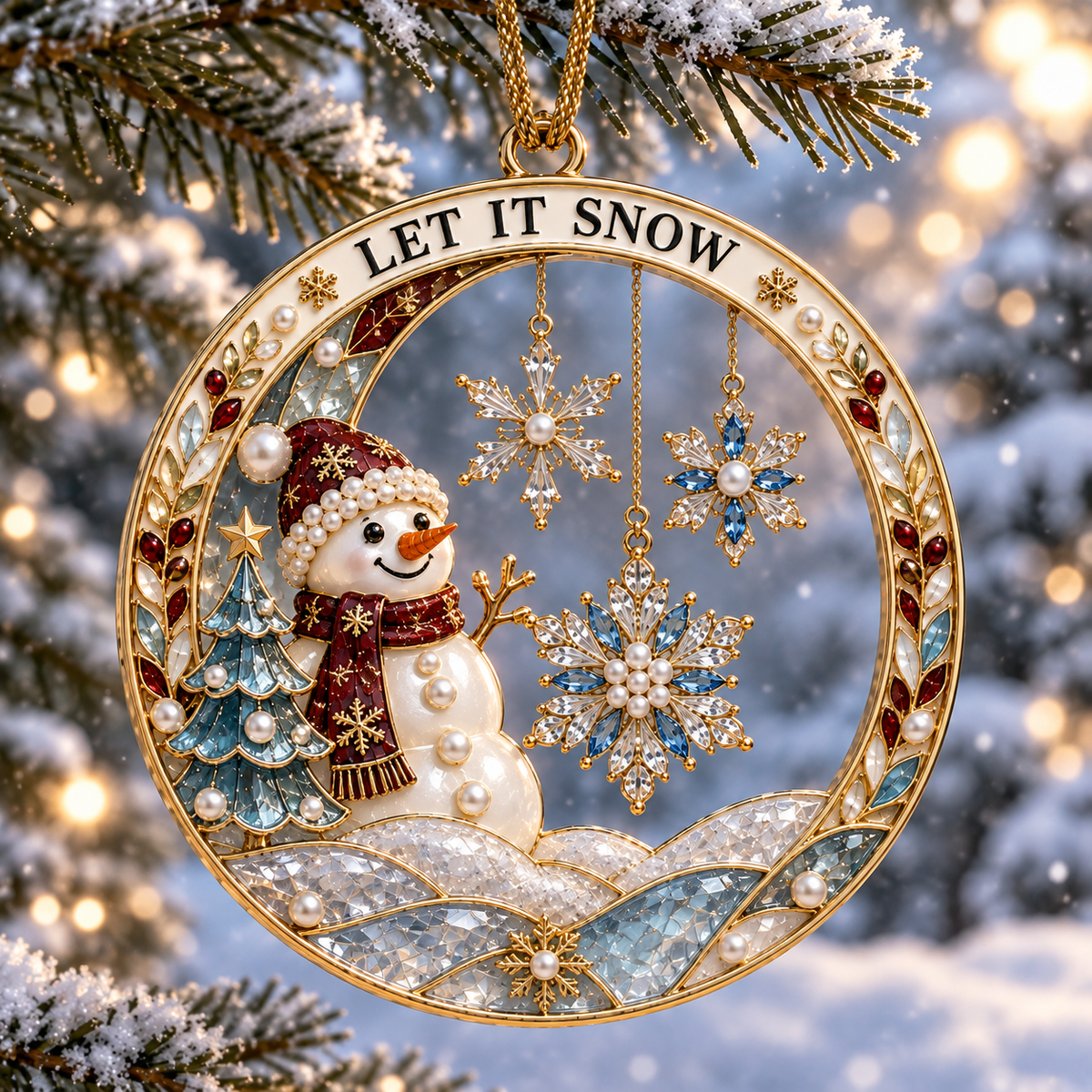 2026 Christmas Blessings Hanging Ornaments – 9 Festive Designs with Holiday Scenes, Stars & Snowflakes