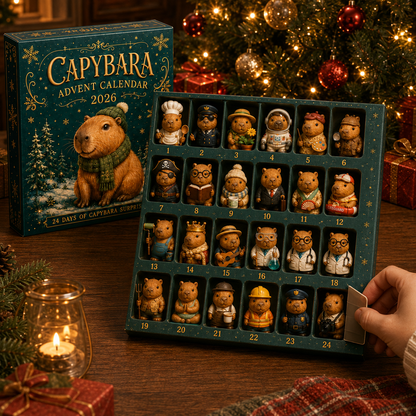 Capybara Advent Calendar 2026 – 24-Day Christmas Countdown with 24 Collectible Capybara Figures