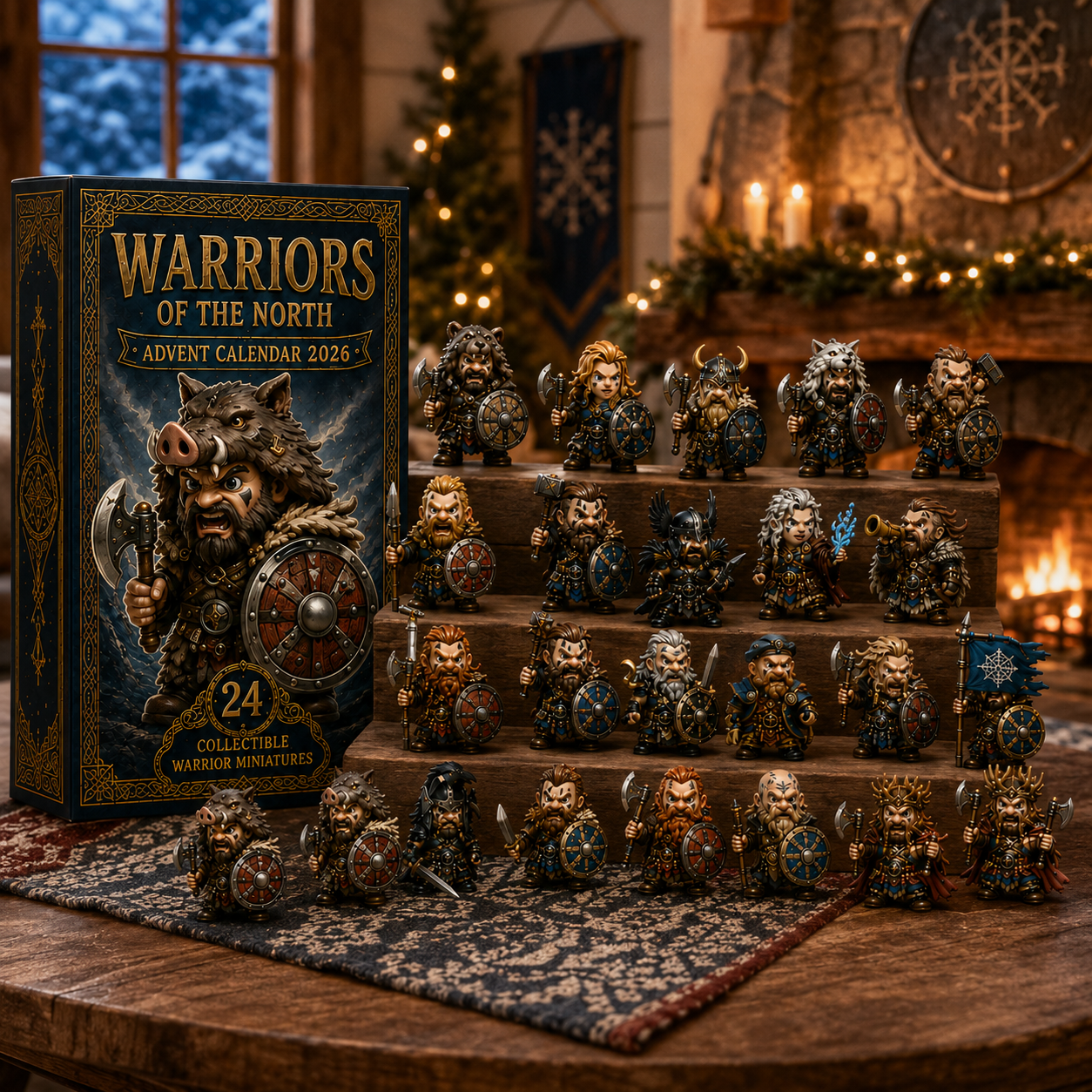 24 Days of Northern Legends – Warriors of the North Advent Calendar 2026 | 24 Collectible Viking Warrior Miniatures, Acrylic Charms Blind Box