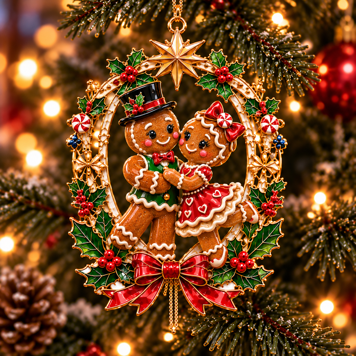 Vintage Christmas Storybook Wreath Ornaments – 6-Piece Festive Keepsake Collection | Christmas Tree Decorations & Heartwarming Holiday Gifts