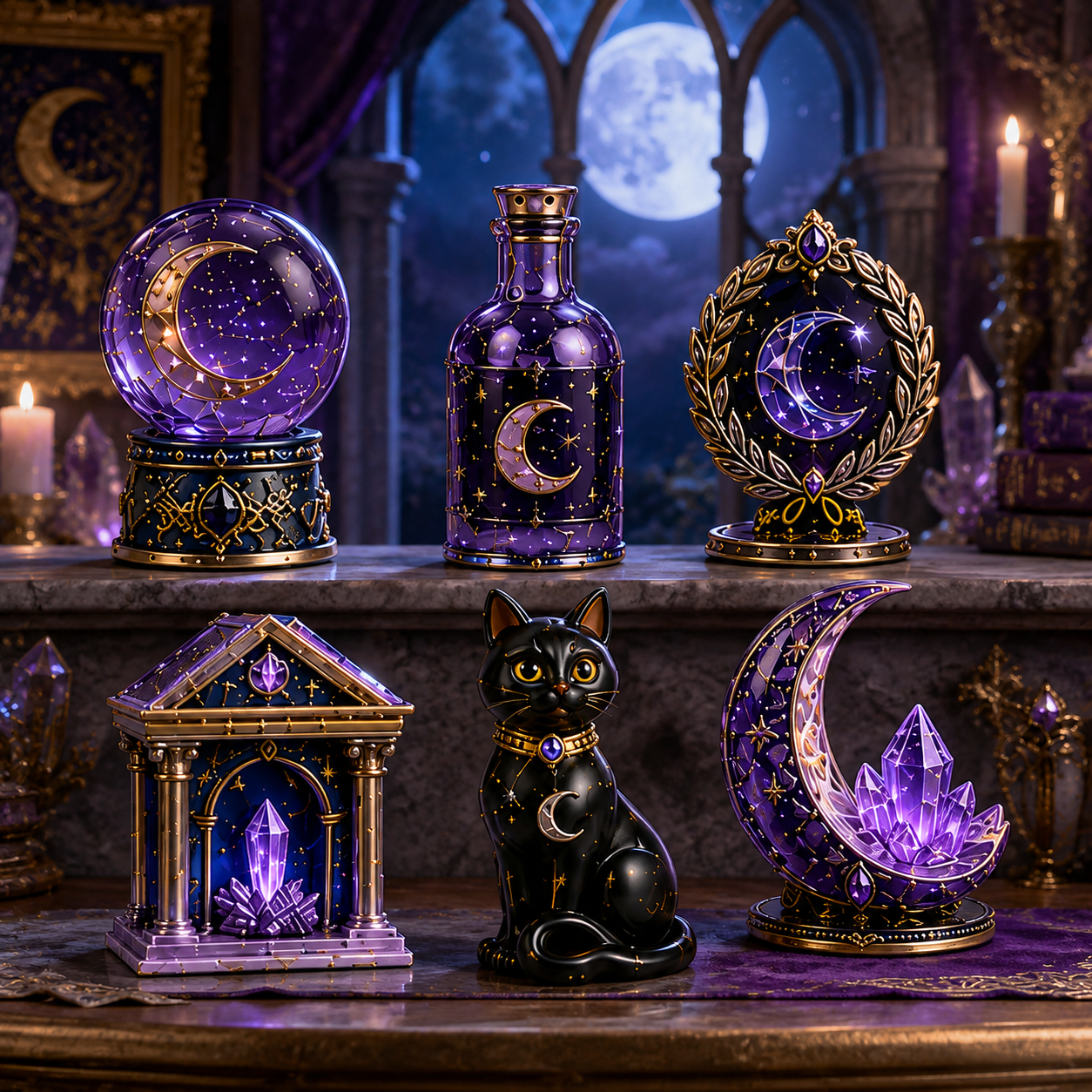 Lunar Witch Advent Calendar 2026 – 24 Enchanted Crystal Miniatures for a Magical Moonlit Countdown