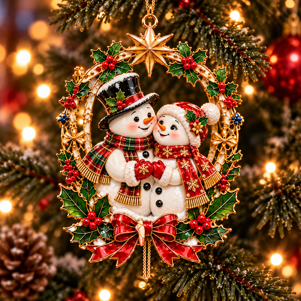 Vintage Christmas Storybook Wreath Ornaments – 6-Piece Festive Keepsake Collection | Christmas Tree Decorations & Heartwarming Holiday Gifts