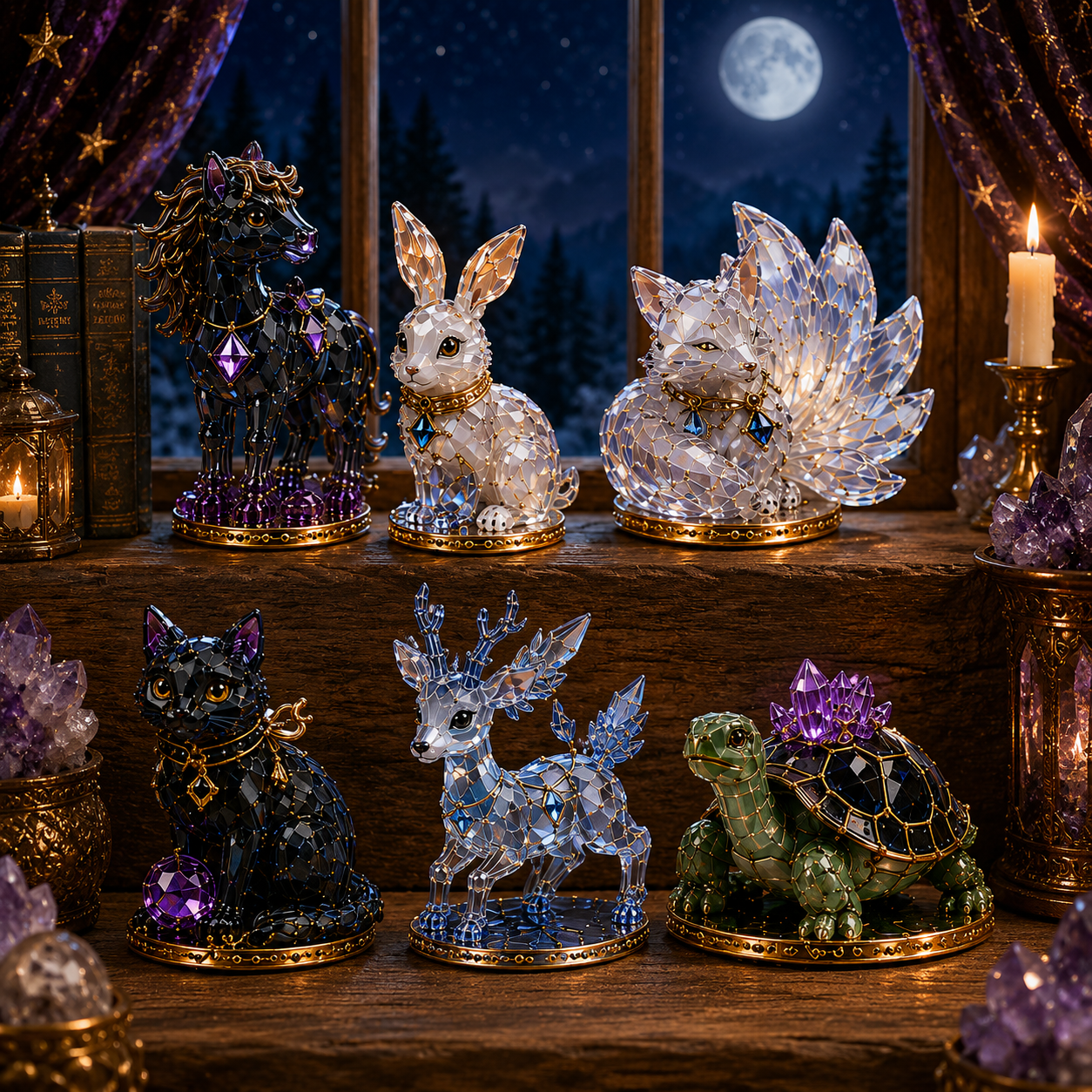 Mystic Familiar 24-Day Countdown Calendar 2026 – 24 Collectible Crystal Animal & Magical Creature Miniatures