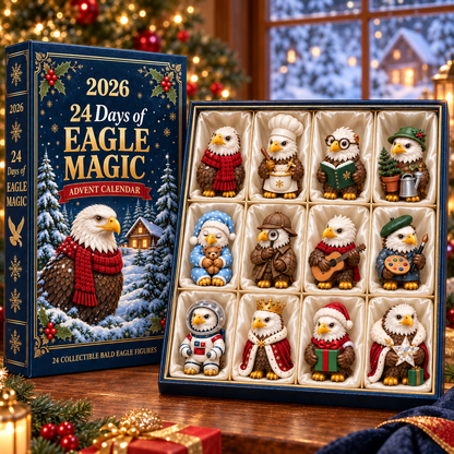 2026 Eagle Magic Advent Calendar – 24 Unique  Bald Eagle Figurines for a Magical Christmas Countdown