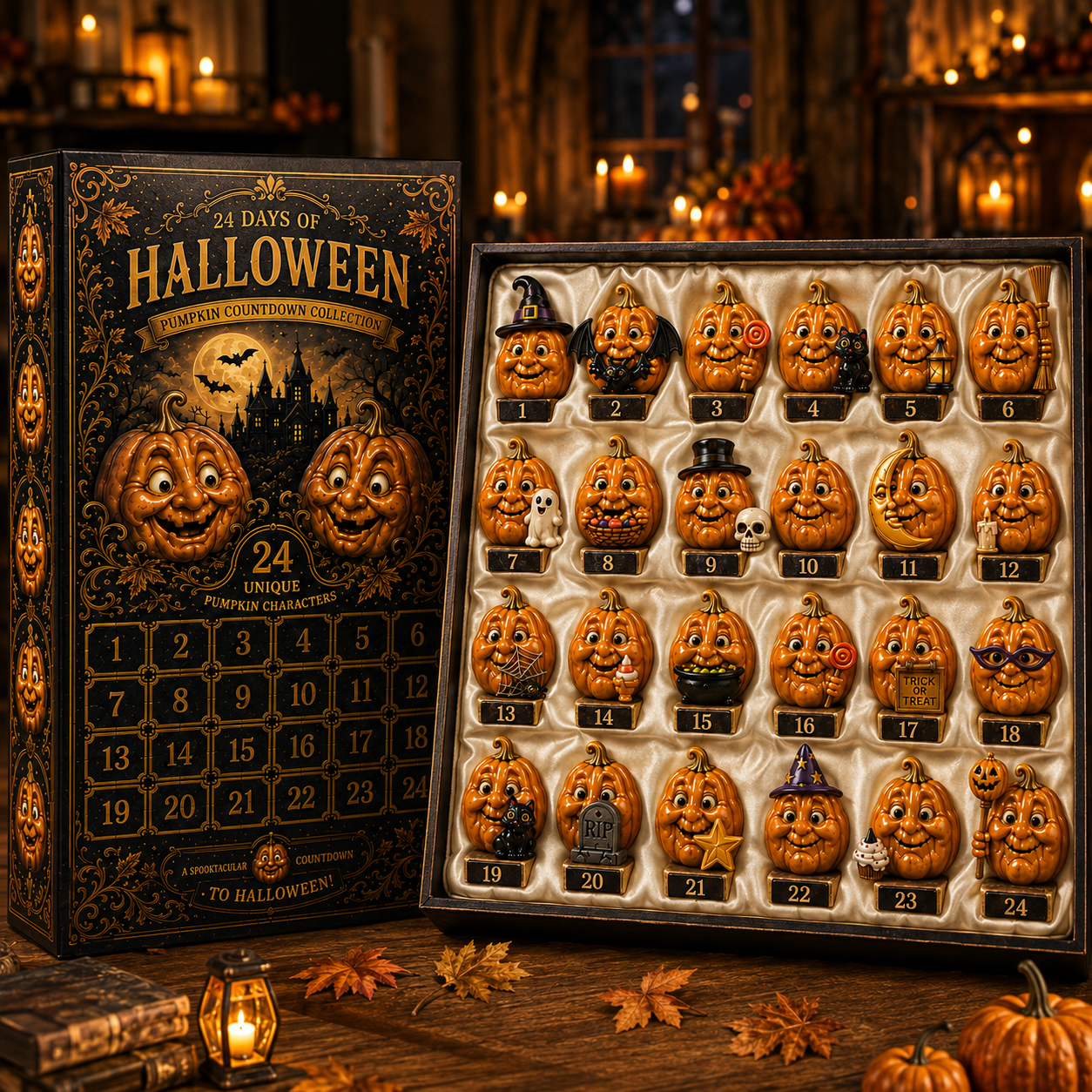 ✨24-Day Christmas Countdown Advent Calendar –Halloween Pumpkin Ornament