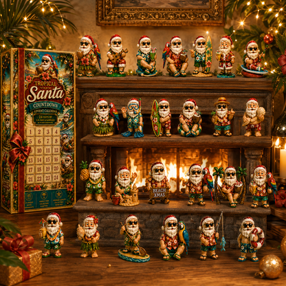 ✨24-Day Christmas Countdown Advent Calendar –Beach-vacation Santa Claus