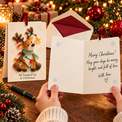 🎄 Sea glass style -Christmas Wishes – 2-in-1 Greeting Cards & Keepsake Ornaments | 6 Festive Designs