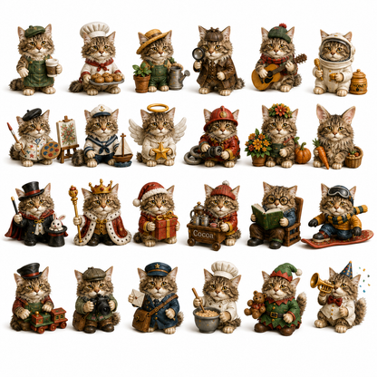 Maine Coon Jobs Advent Calendar 2026 – 24 Days of Unique Collectible Cat Miniatures, Christmas Countdown Gift for Maine Coon & Cat Lovers