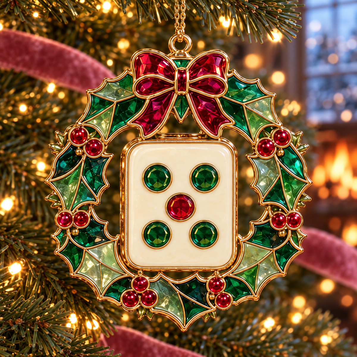 Merry Mahjong Christmas Ornaments – 6-Piece Holiday Gift Set for Mahjong Lovers