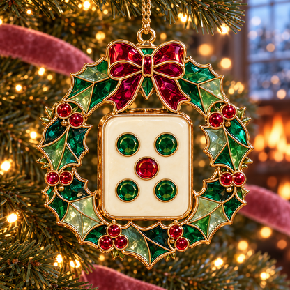 Merry Mahjong Christmas Ornaments – 6-Piece Holiday Gift Set for Mahjong Lovers
