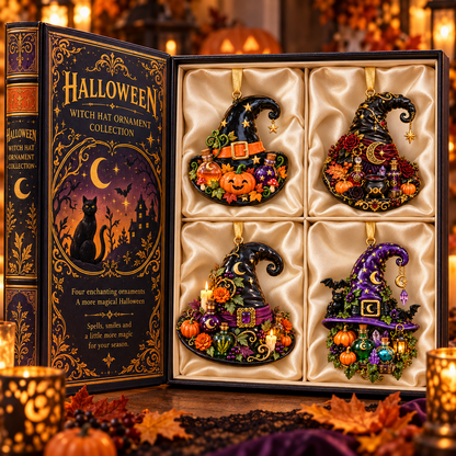 Halloween Witch Hat Ornament – Enchanted Potion Garden Hanging Collection, Spooky Halloween Gift for Witch Lovers & Family