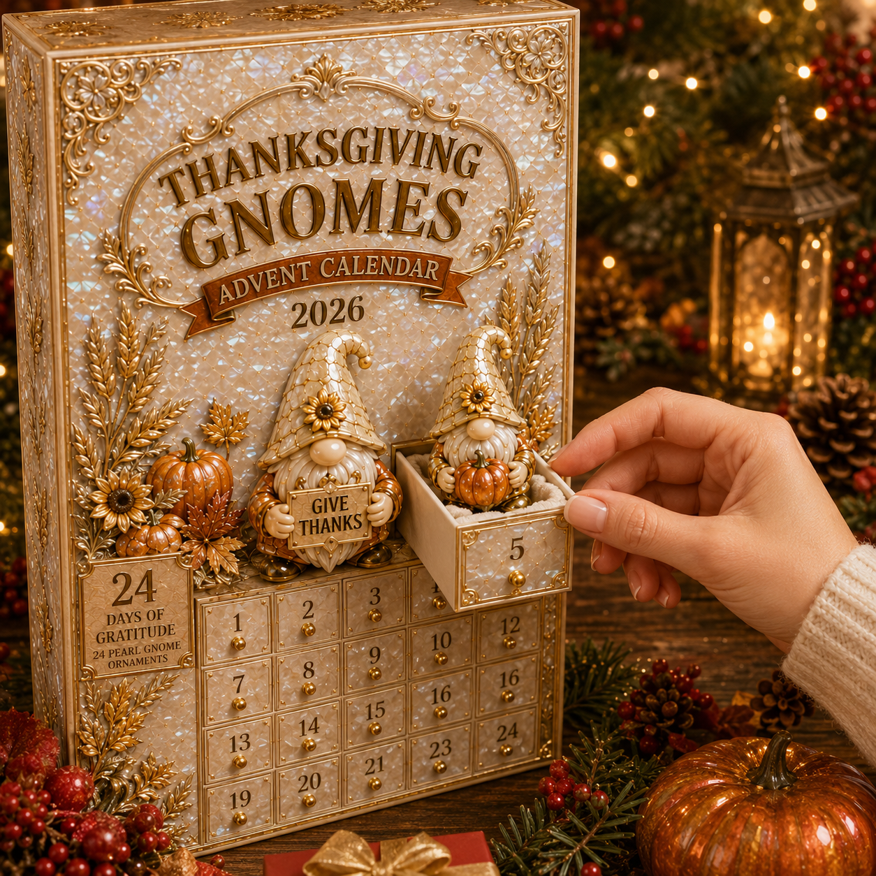 🔥Last 50 pcs✨⏰Last day 50% off🔥✨24-Day Advent Calendar - gnomes Thanksgiving Countdown Calendar