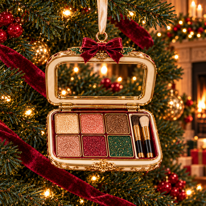 Vintage Glamour Christmas Ornaments – 6 Elegant Makeup & Beauty-Themed Holiday Decorations | Perfect Christmas Gifts for Makeup Lovers & Beauty Enthusiasts 🎄💄✨