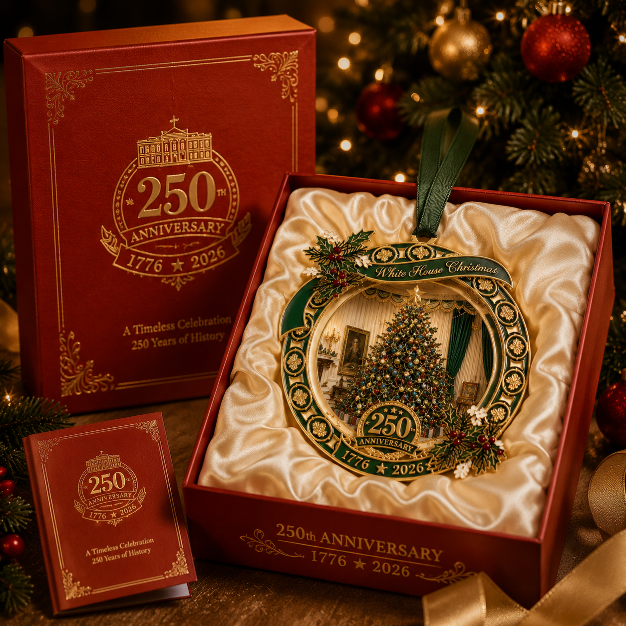 ✨250th Anniversary View of the Christmas tree in the White House bedroom
