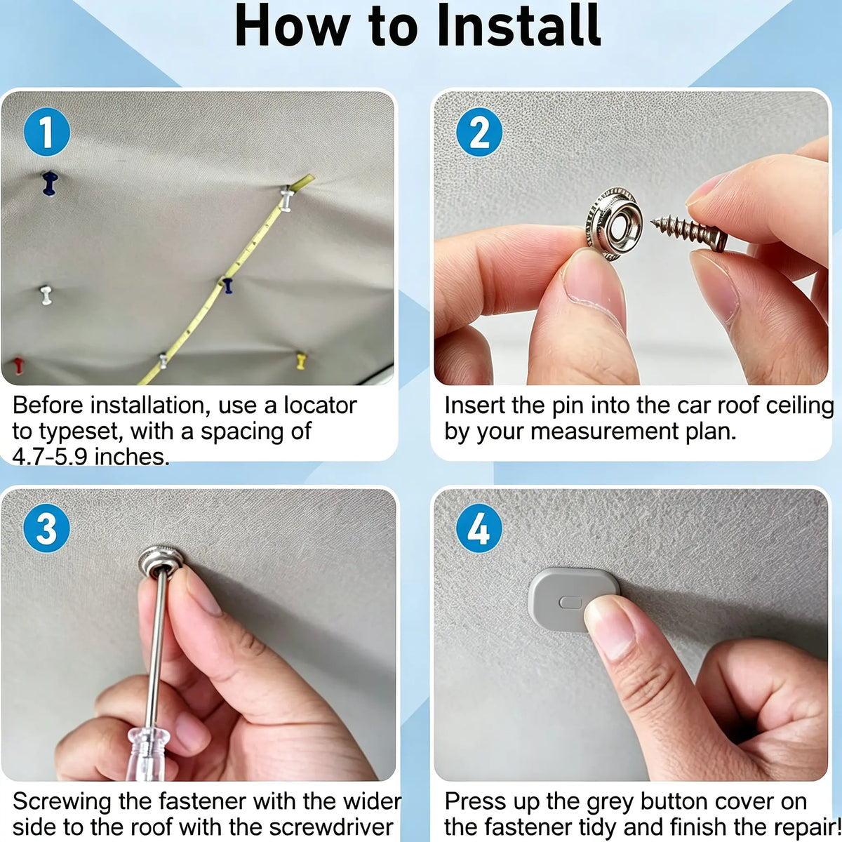 50 Pack Car Roof Headliner Repair Buttons, Fabric Covered Retainer Screws 🚗 - image 8