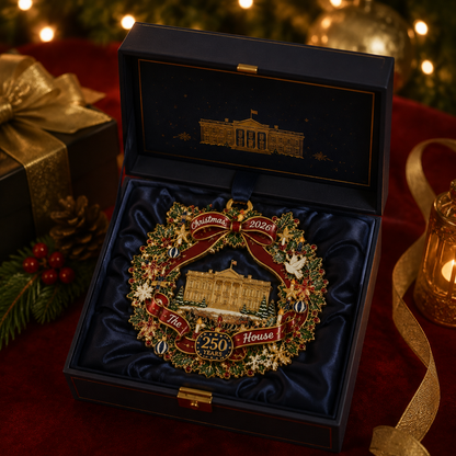 ✨White House Scene Christmas Wreath Commemorative Ornament
